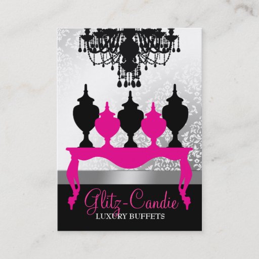 Customizable 311 Glitzie Candie Pink Table Business Card