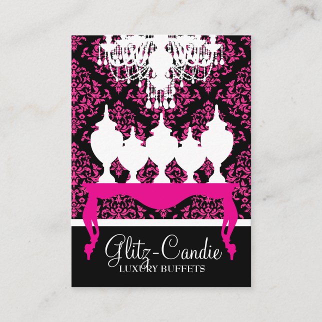 311 Glitzie Candie Pink Table Rococo Place Card (Front)