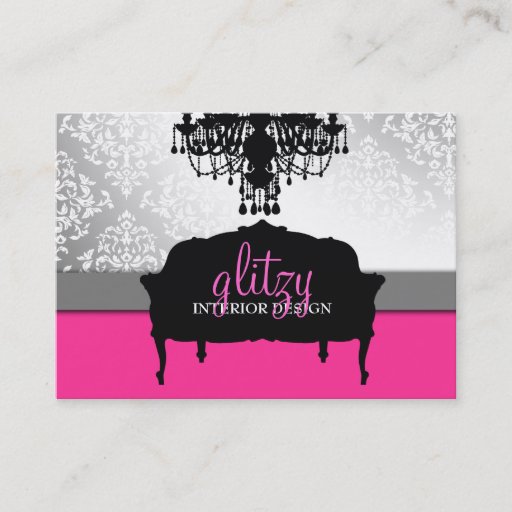 Customizable 311-Glitzy Boutique Interiors Business Card