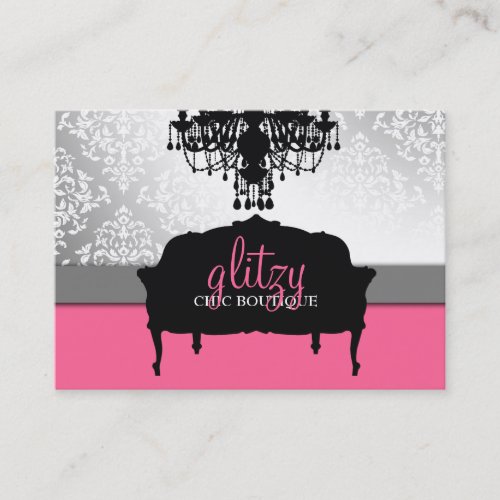 311 Glitzy Chic Boutique - Rose Pink Business Card Template