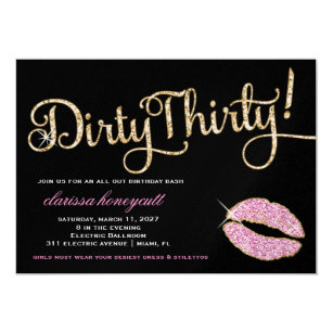 dirty thirty birthday invitations