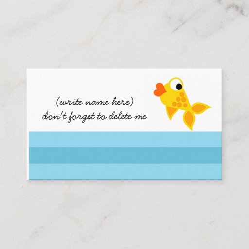 Customizable 311 GOLD FINZ PLACE NAME CARD BUSINESS CARD TEMPLATES