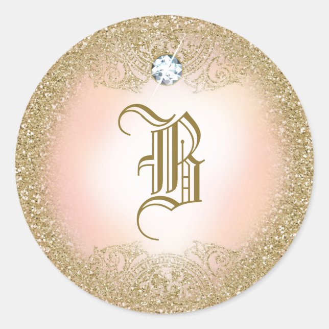 311 Gold Glitter Monogram Sticker (Front)