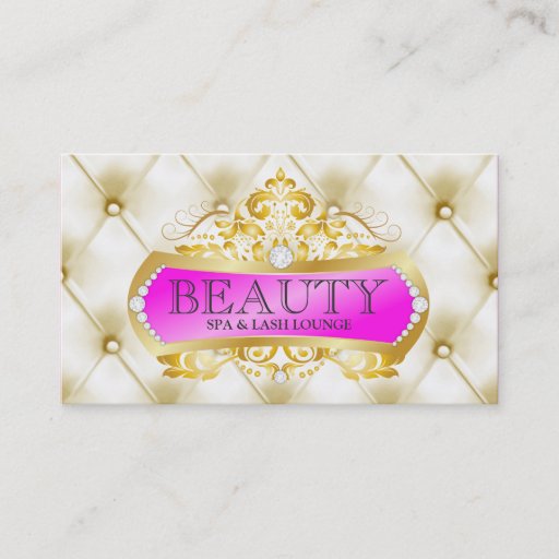 Customizable 311 Golden Beauty Lounge Business Cards