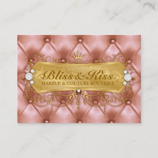 Customizable 311 Golden Bliss Peach Tuft Metallic Business Card