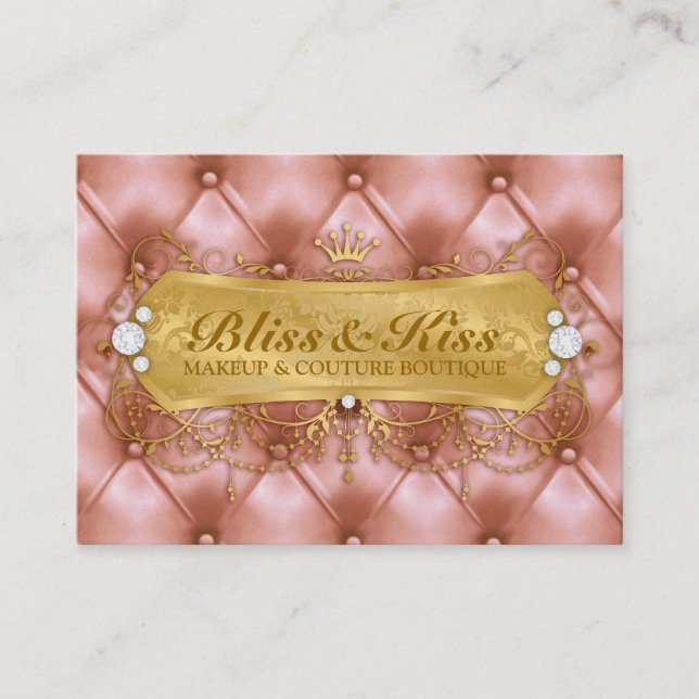 311 Golden Bliss Peach Tuft Metallic Business Card (Front)
