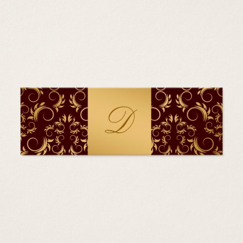 311-Golden Divine Chocolate Monogram Business Card Template