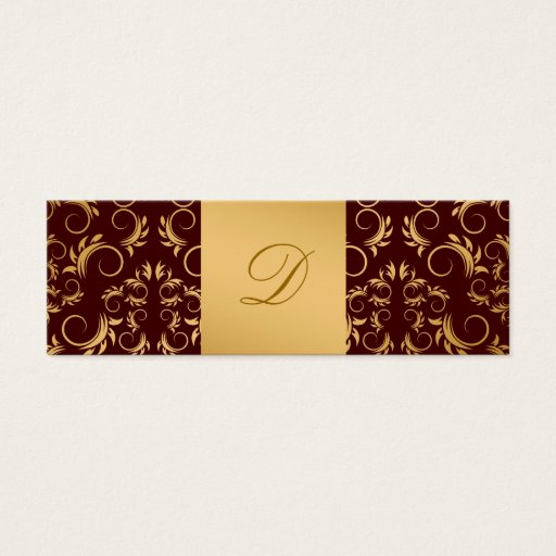 Customizable 311-Golden Divine Chocolate Monogram Business Card Template
