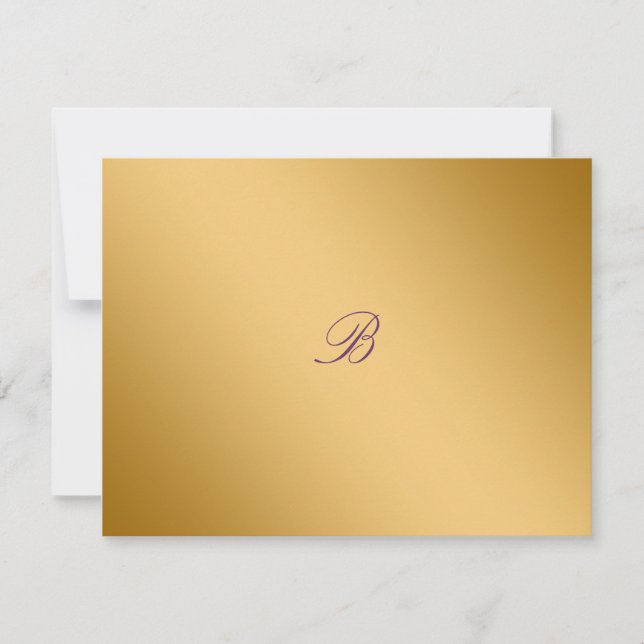 311-Golden diVine Eggplant Purple RSVP card (Front)