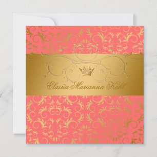 311-Golden diVine Mango Sweet 16 Invitation