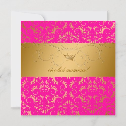 311 Golden diVine Passion Pink Baby Shower Announcement