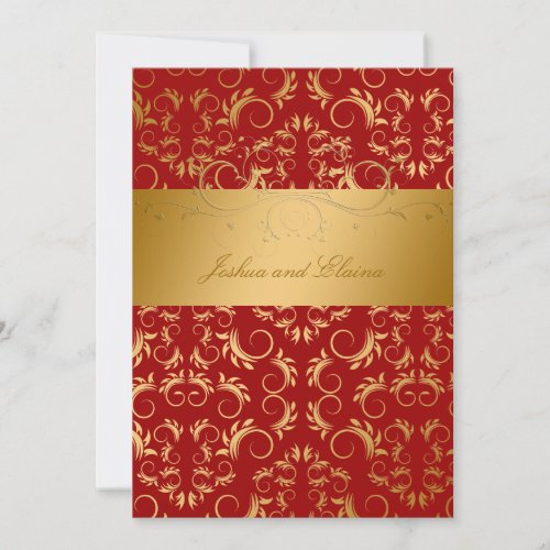 311_Golden diVine  Sweet Cherry Red Invitation