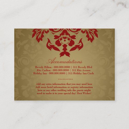 311- Golden Flame Accommodation Card Business Card Template