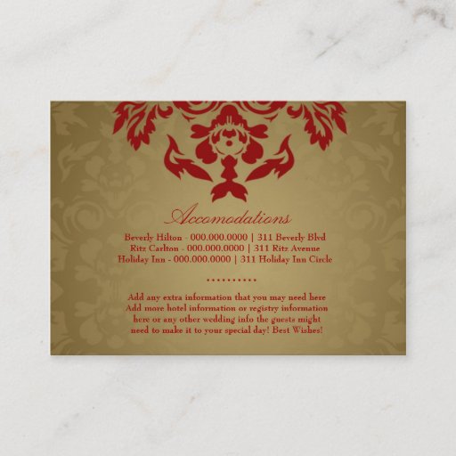 Customizable 311- Golden Flame Accommodation Card Business Card Template
