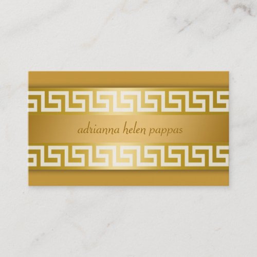 311-Golden Greek Key Business Card Templates