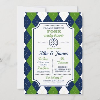 311 Golf Themed Baby Shower Invitation by Jill311 at Zazzle