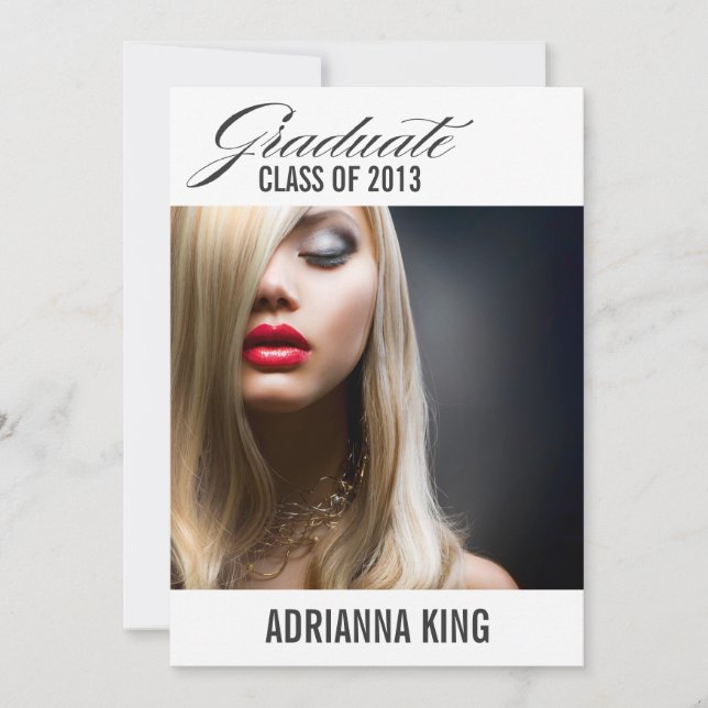 311 Graduate Announcement Charcoal Gray Text (Front)