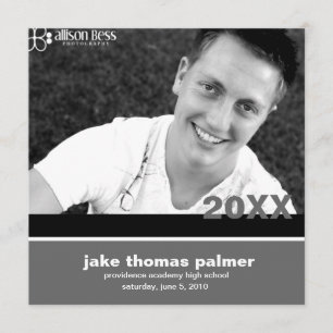 311-Graduation Announcement   Charcoal  Invitation