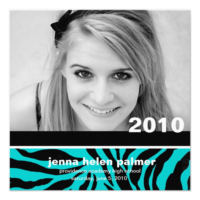 311 Graduation Announcement  Zebra Invitation