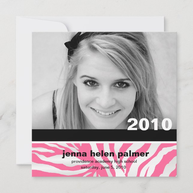 311-Graduation Announcement | Zebra Invitation (Front)
