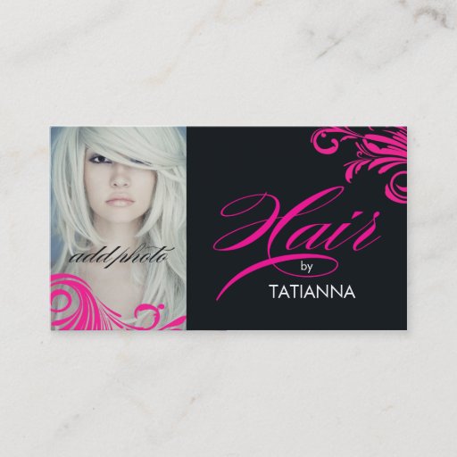 Customizable 311 Hair By Hot Pink Business Card Template