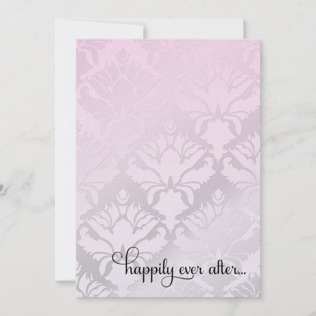 311 Happily Ever After Bridal Shower Pink Metallic Invitation (Front)