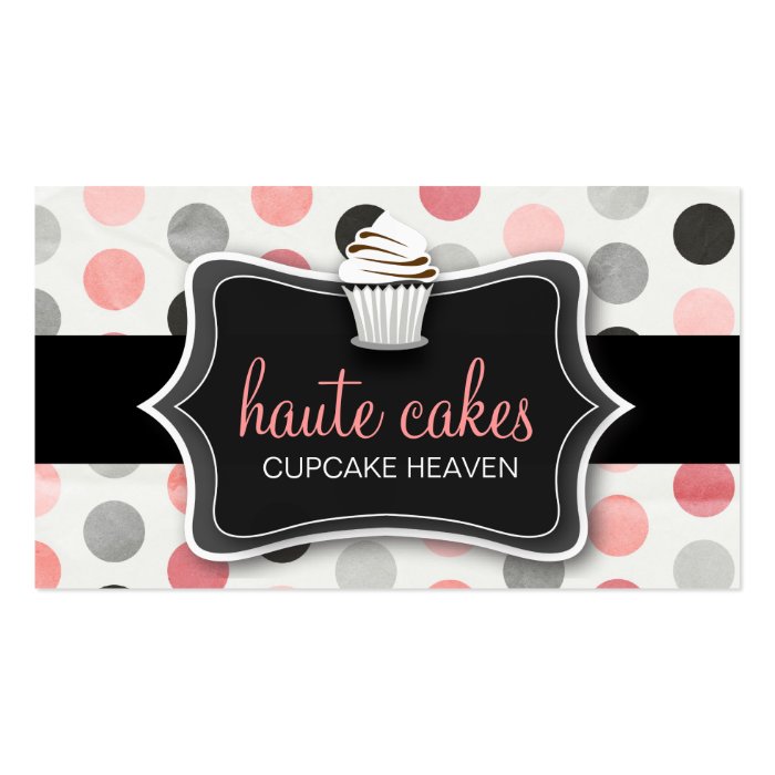 311 Haute Cupcakes Polka Dots Business Card Template
