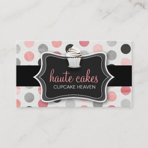 311 Haute Cupcakes Polka Dots Business Card Template
