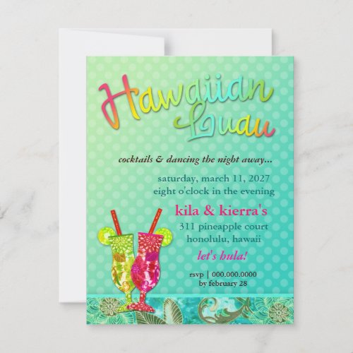 311 Hawaiian Luau Turquoise Invitation