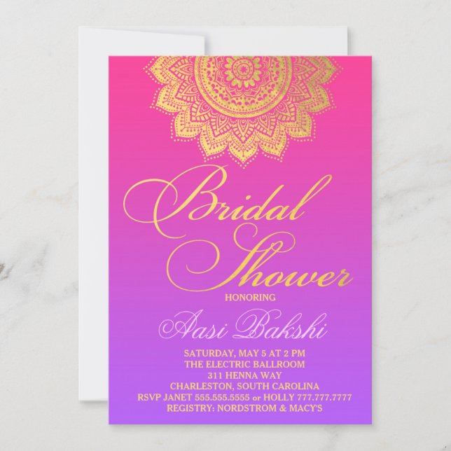 311 Henna Pink Purple Ombre Invitation (Front)