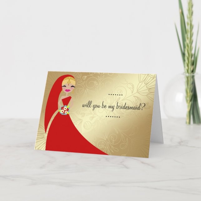 311 Henna Updo Blond Indian Invitation (Front)