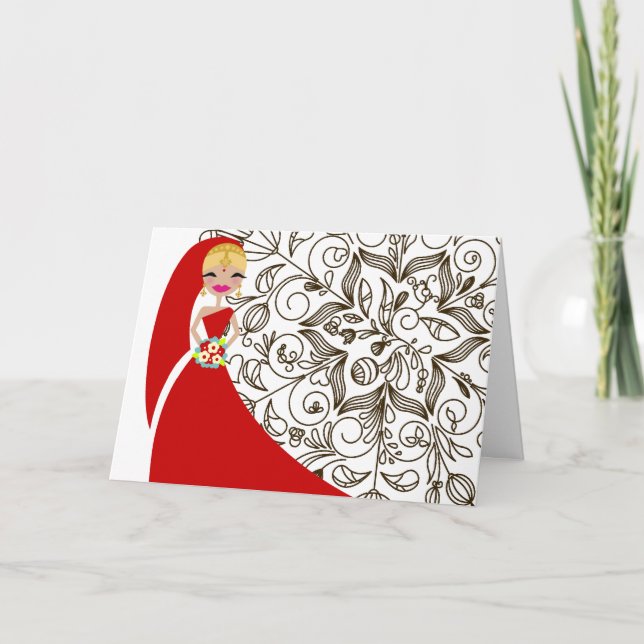 311 Henna Version 2 Updo Blonde Indian Invitation (Front)