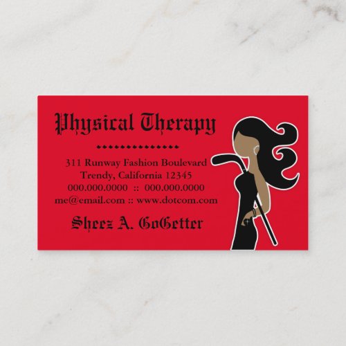 311 Hockey Fashionista Bling Red Zebra Business Business Card