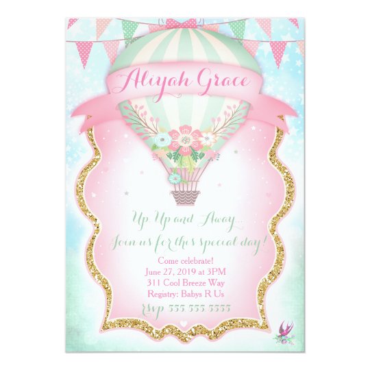 Hot Air Balloon Invitations Template 6