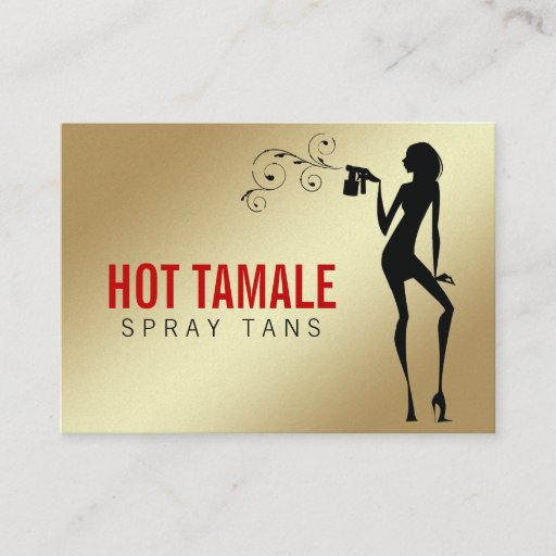 Customizable 311 Hot Tamale Spray Tans Gorgeous Metallic Business Cards