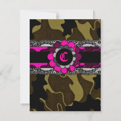 311-Hott Pink Camo Invitation