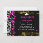 311-Hott Pink Camo Lingerie Shower Invitation (Back)