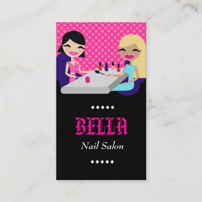 311-HOTT PINK NAIL SALON BUSINESS CARD (Front)
