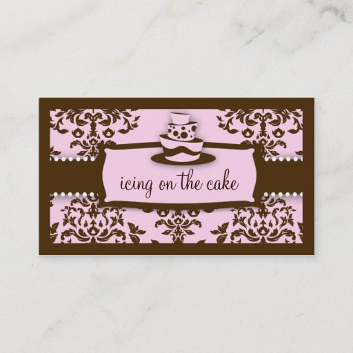 Customizable 311 Icing on the Cake 3 Tier Chocolate Baby Pink Business Cards