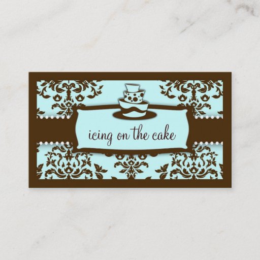 Customizable 311 Icing on the Cake 3 Tier Chocolate Blue Business Card