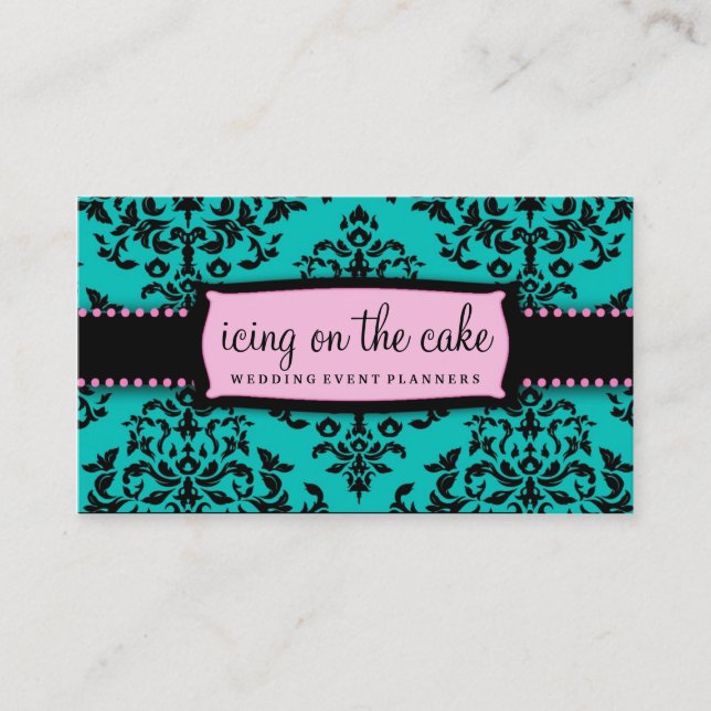 311 Icing on the Cake Aqua Pink Business Card (Front)