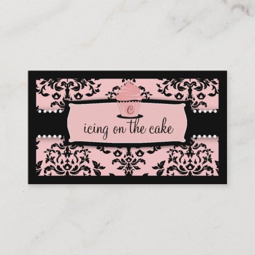 311 Icing on the Cake Cupcake - Sweet Icing Pink Business Card Templates