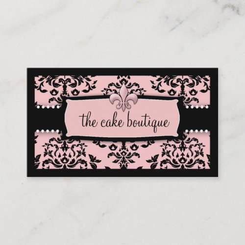 311 Icing on the Cake Fleur Di Lis Sweet Pink Business Card Template