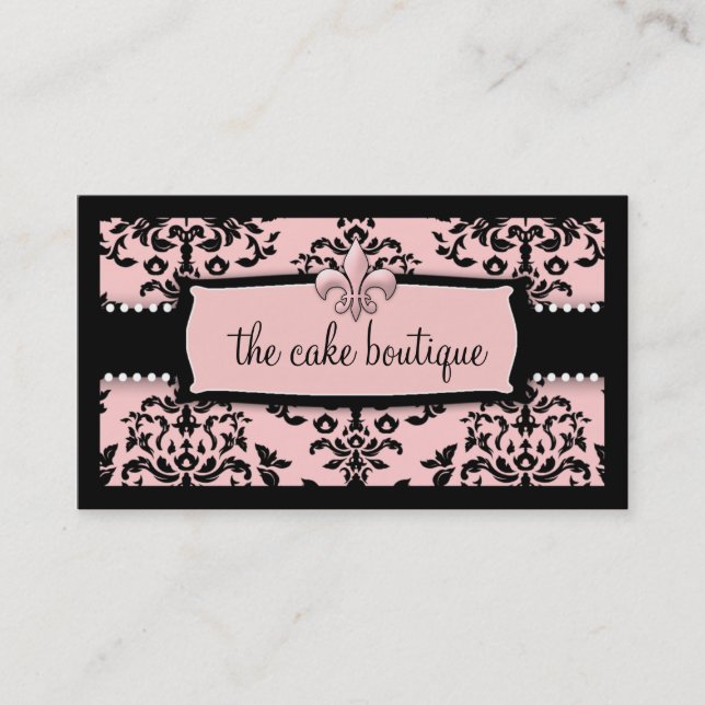 311 Icing on the Cake Fleur Di Lis Sweet Pink Business Card (Front)