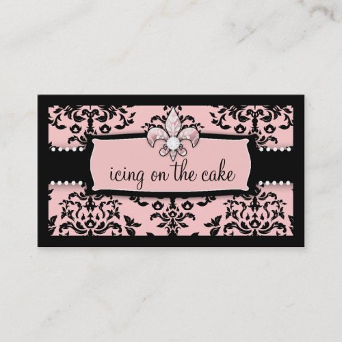311 Icing on the Cake Fleur Di Lis Sweet Pink Business Cards
