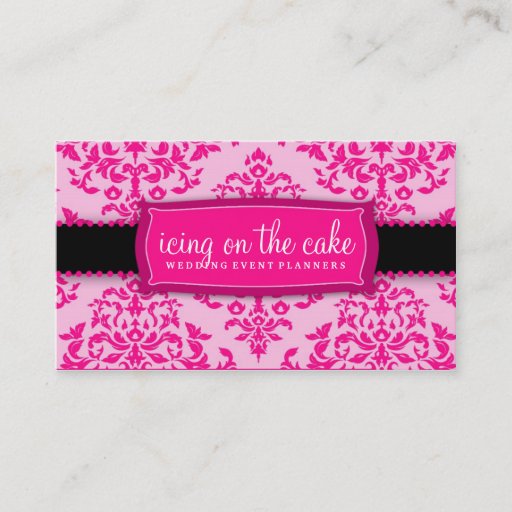 Customizable 311 Icing on the Cake Hot Pink Black Business Cards