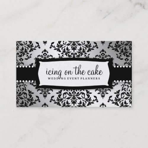 311-Icing on the Cake Metallic Silver Business Cards