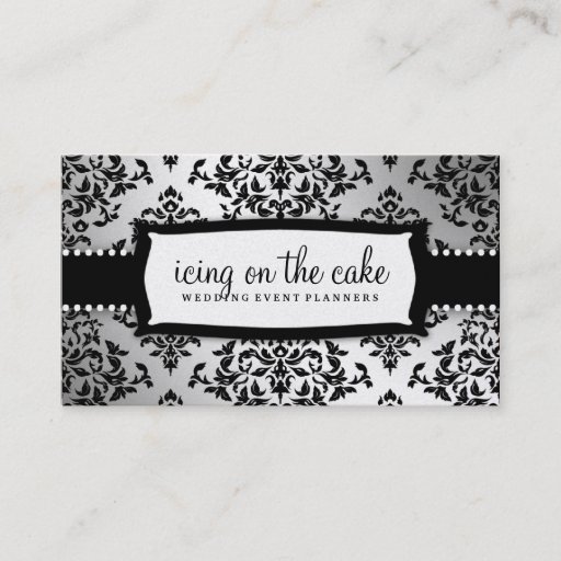 Customizable 311-Icing on the Cake Metallic Silver Business Cards