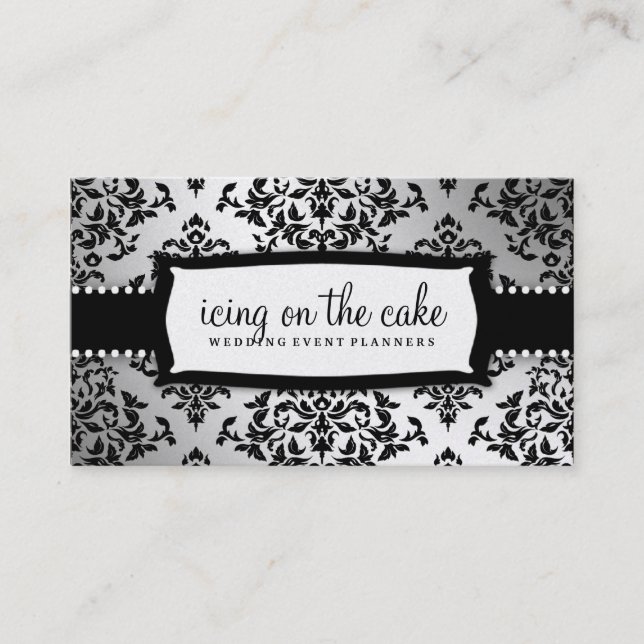 311-Icing on the Cake Metallic Silver Business Card (Front)