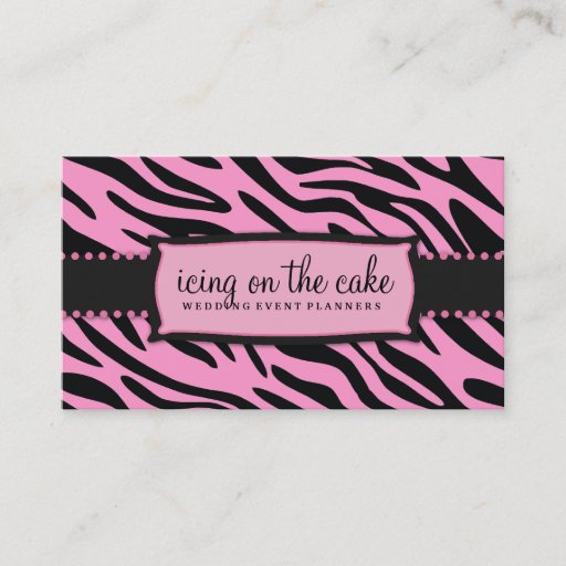 Customizable 311 Icing on the Cake Pink Liquorice Zebra Business Card